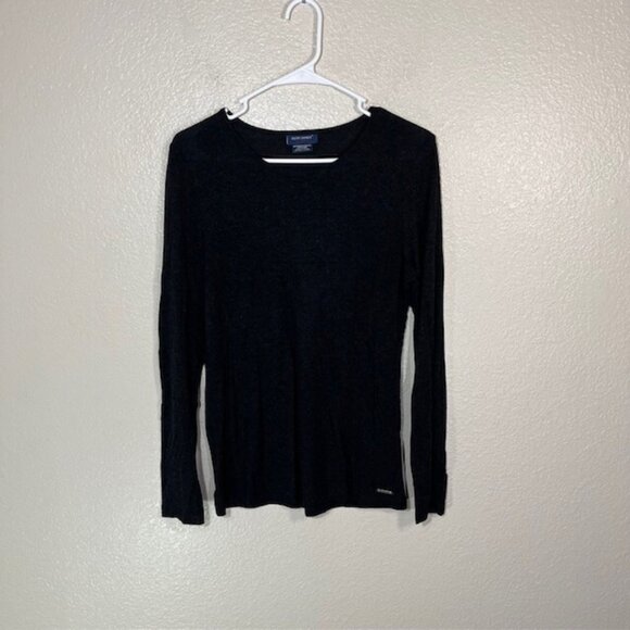 Saint James Top Womens 8 Dark Gray Long Sleeve Shirt Viscose Wool - Picture 1 of 6